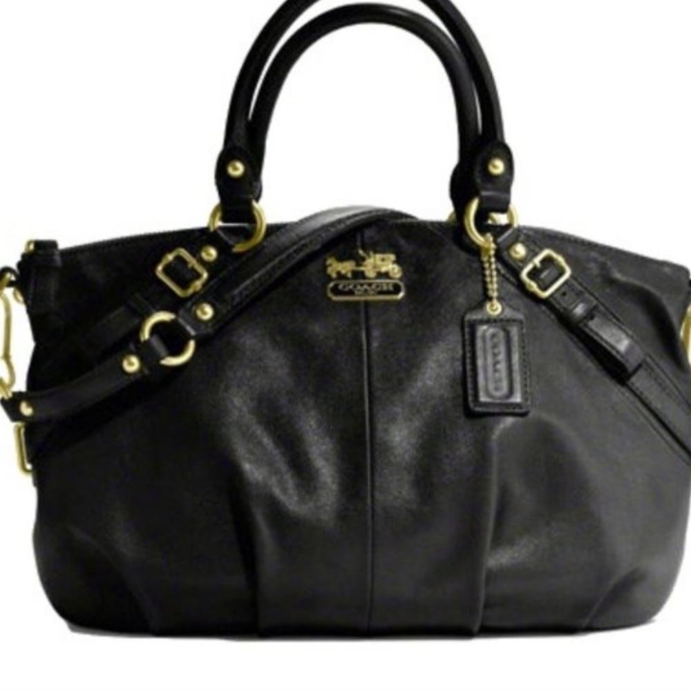 Coach Sophia Leather Bag Purse Black H1026-15955